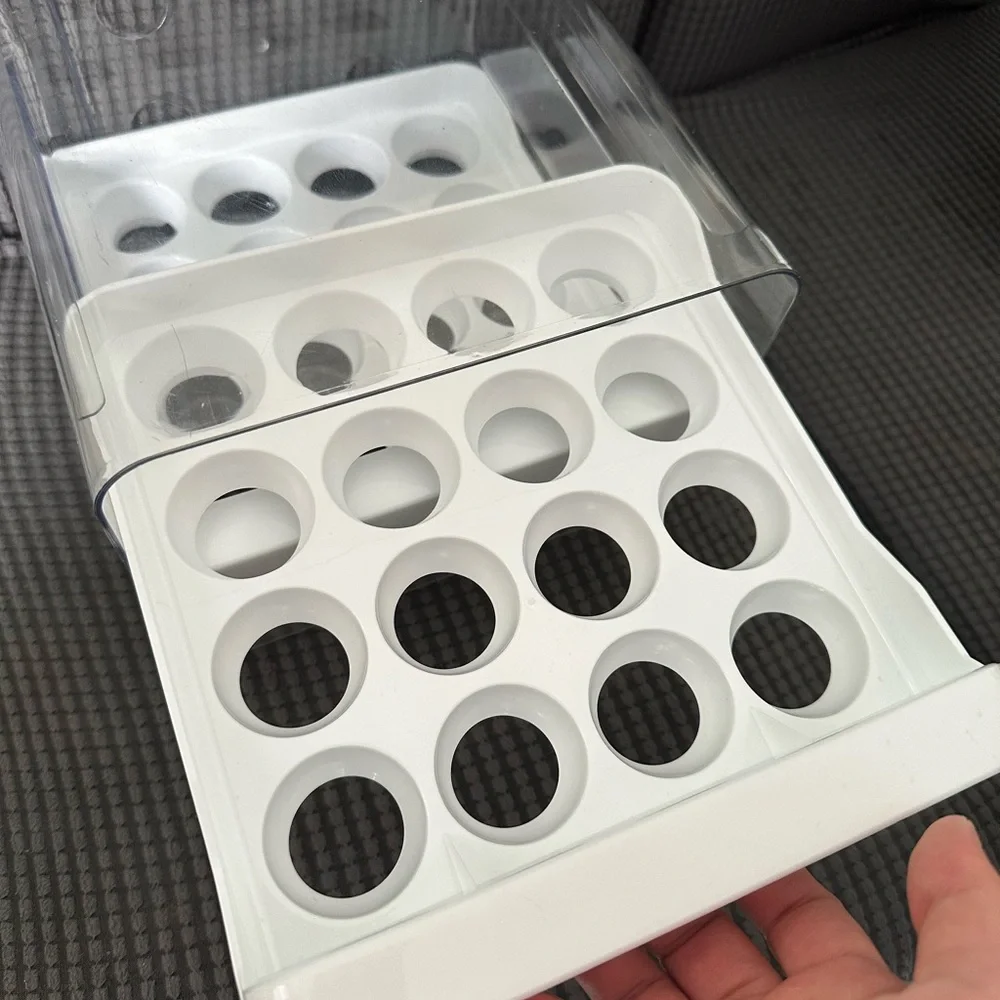 2 Tier Egg Holder For Refrigerator Storage New